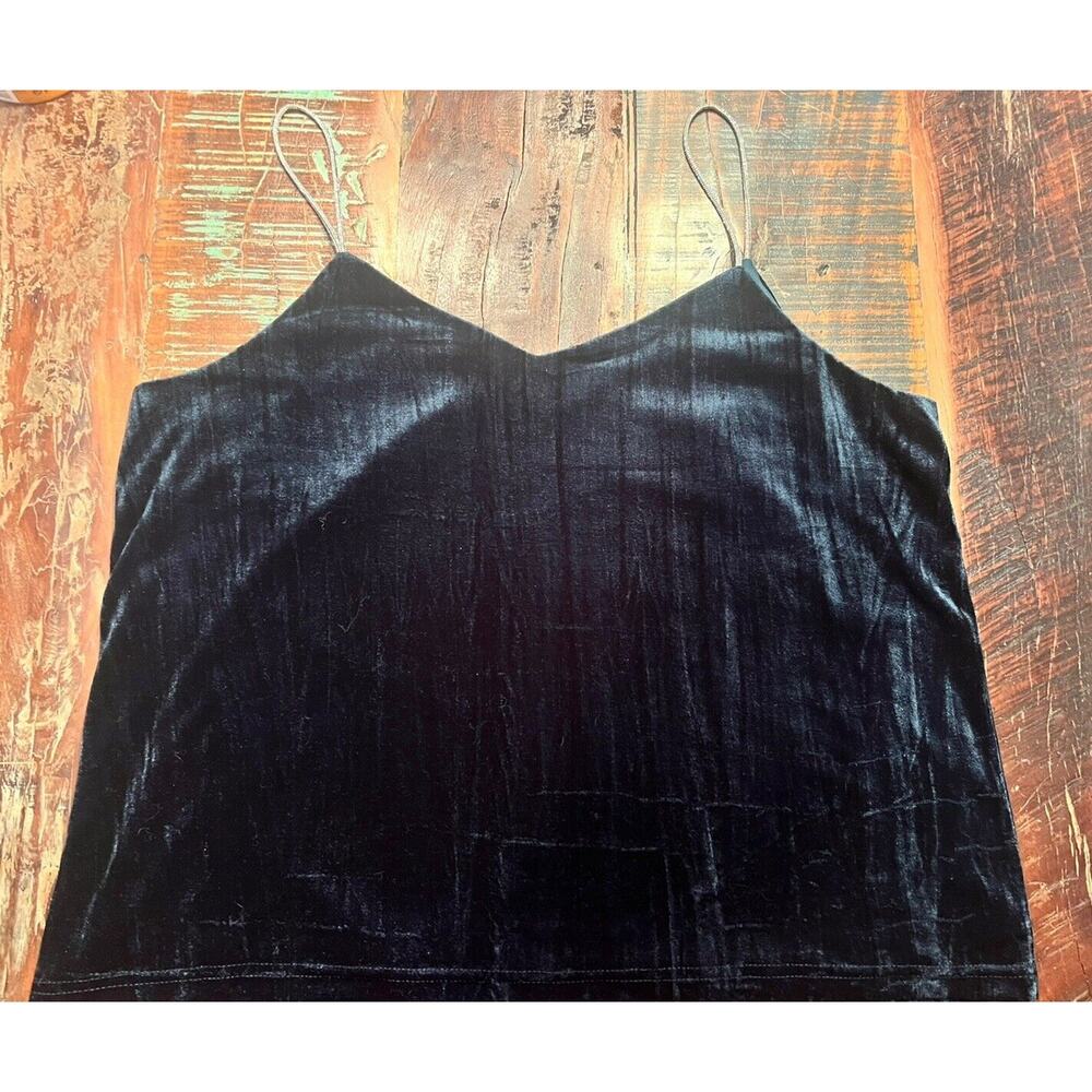 Women’s Rachel Zoe Emerald Velvet Blouse Crystal Embellished Straps Size Large - Picture 8 of 14